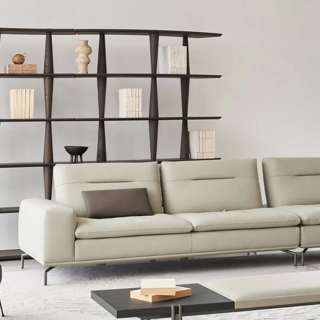 BEACON Nexus 2 Seater Left Arm Modular Sofa in neutral fabric, showcasing the modern design and spacious seating.