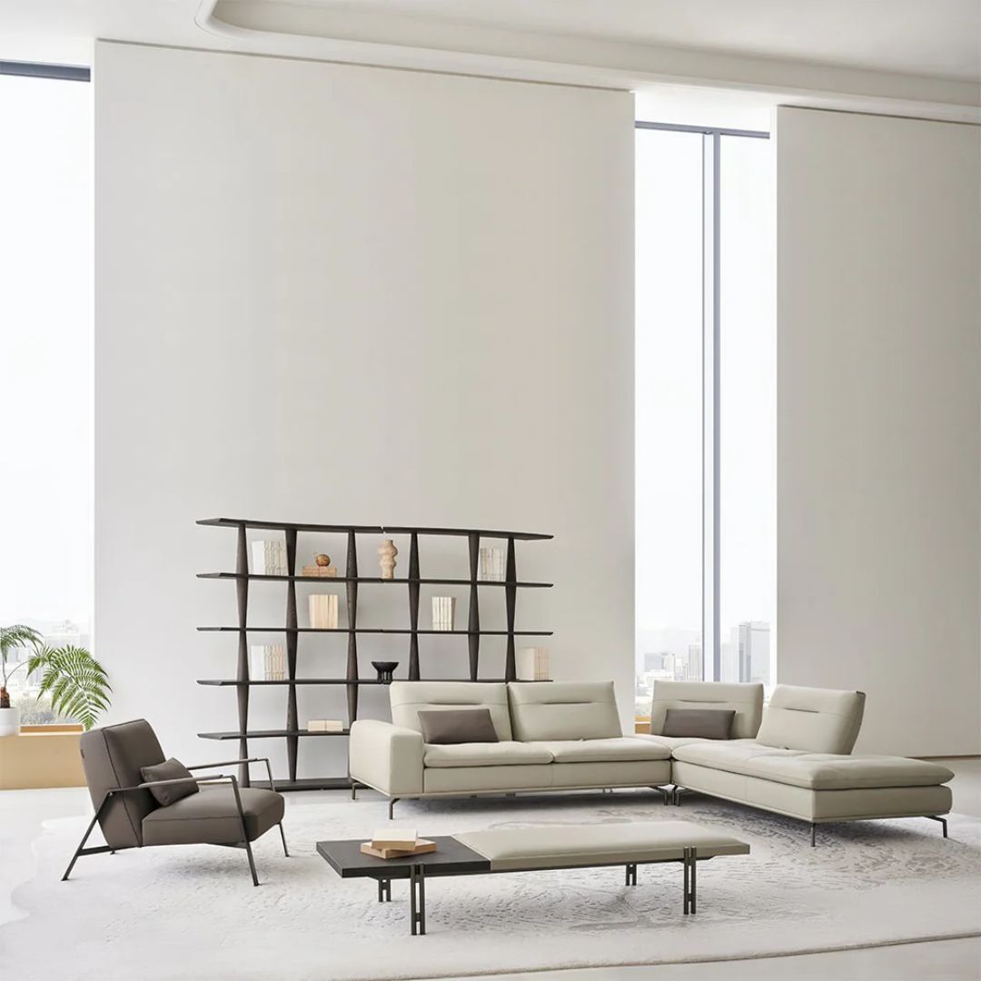 BEACON Nexus 2 Seater Left Arm Modular Sofa in modern fabric, showcasing plush cushions and sleek design.