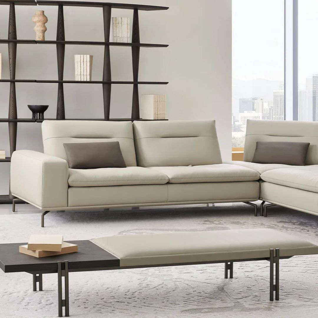 BEACON Nexus 2 Seater Left Arm Modular Sofa in neutral fabric, showcasing modern design and comfortable seating.