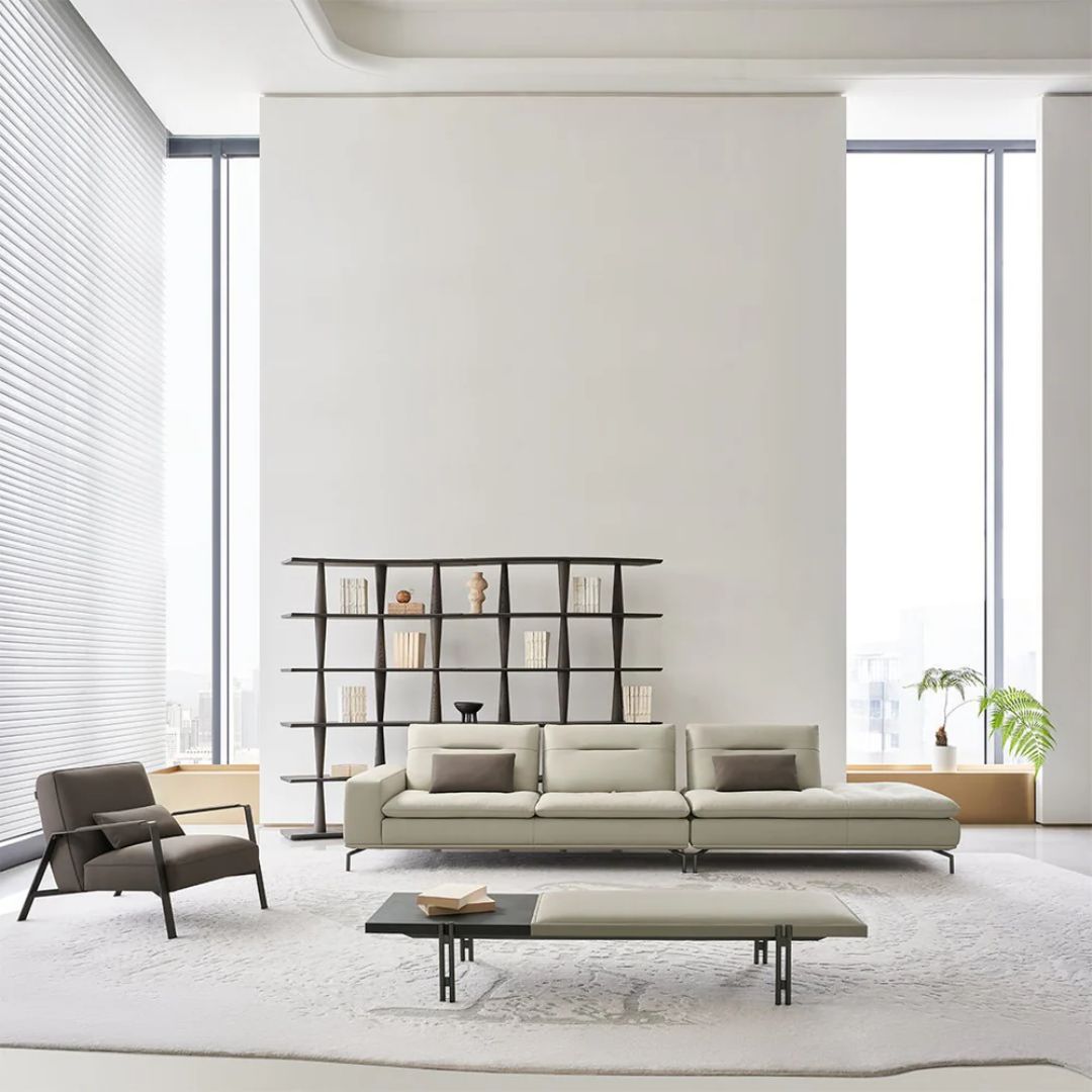 Nexus 2-seater left arm modular sofa by BEACON, contemporary fabric sofa with cushioned seats and armrest for comfortable lounging