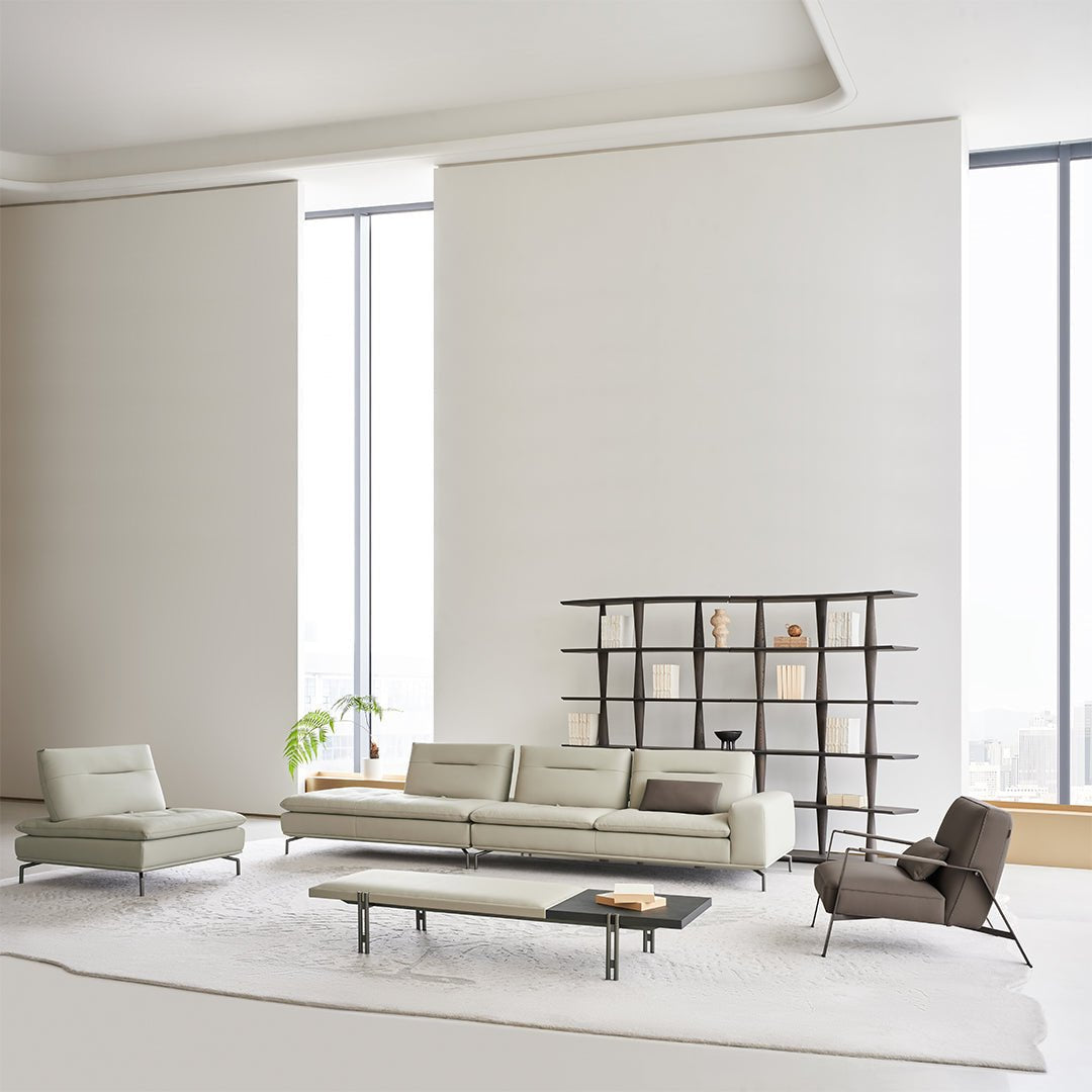 BEACON Nexus 2 Seater Right Modular Sofa with Arm, modern living room furniture, beige fabric, stylish and comfortable design