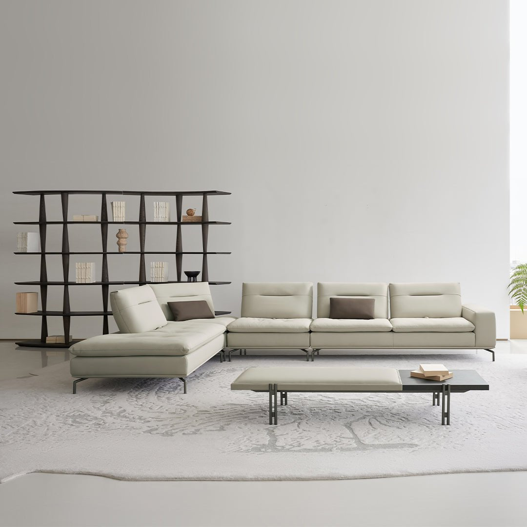 BEACON Nexus 2 Seater Right Arm Modular Sofa in neutral fabric, modern design with armrest, perfect for contemporary living spaces.