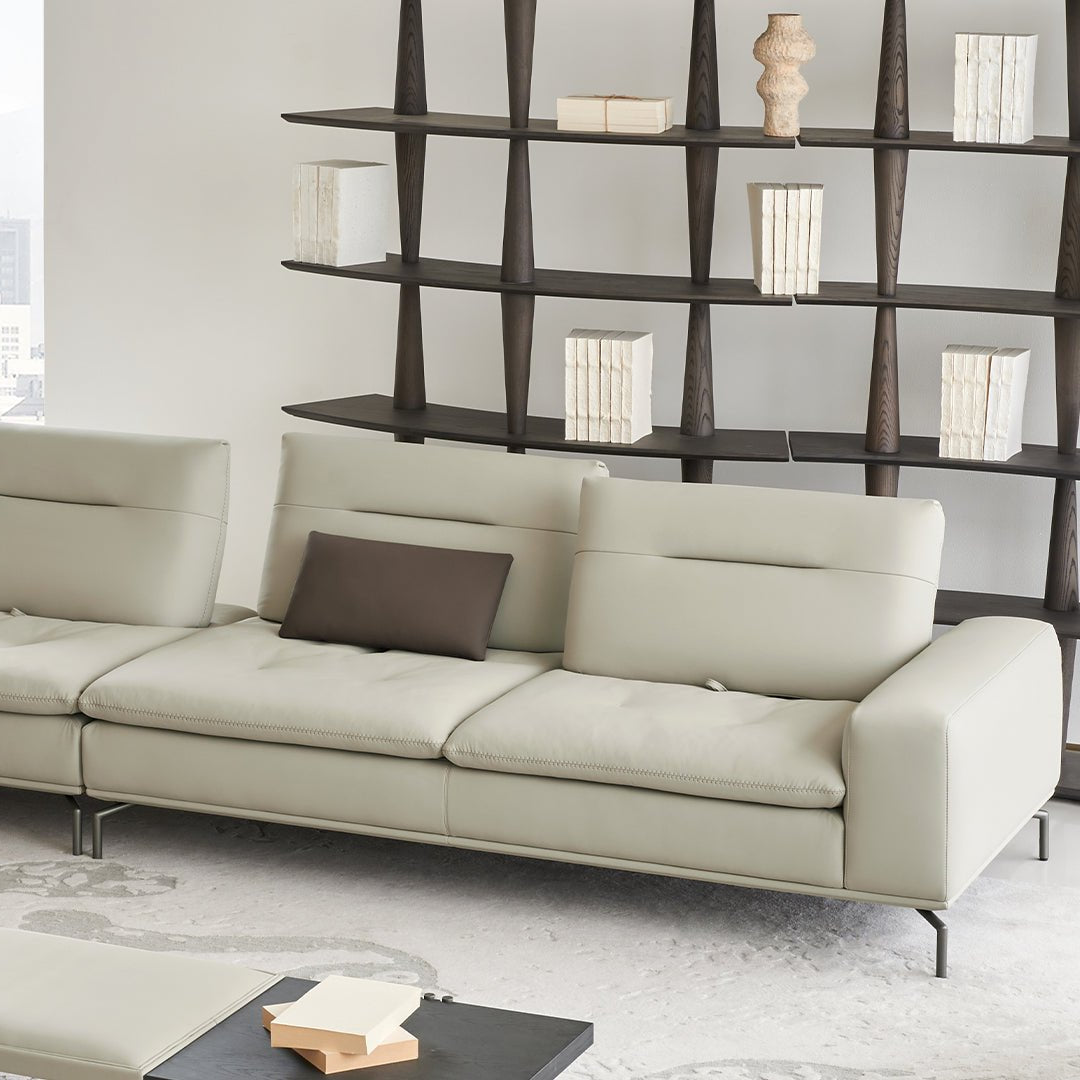 Nexus 2-seater right arm modular sofa by BEACON, featuring plush cushions and modern design in a living room setting.