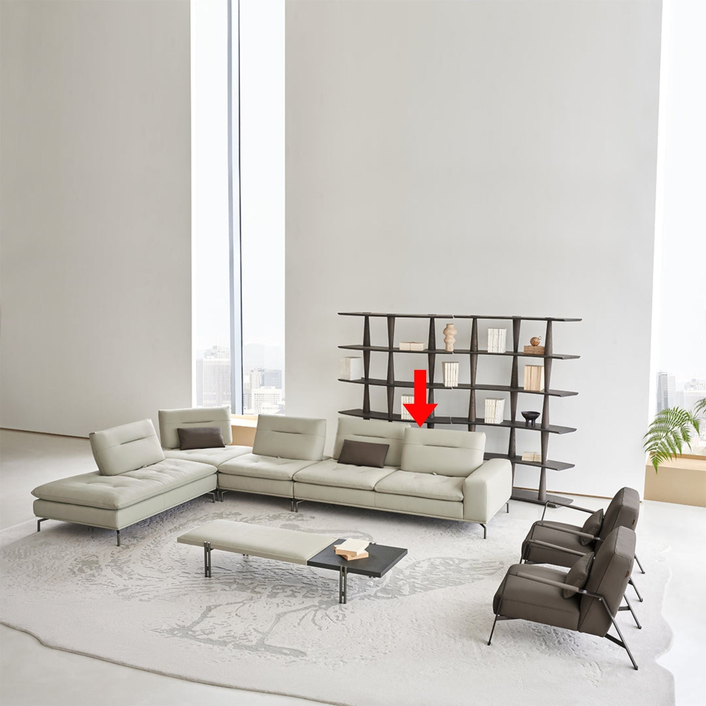 Nexus 2 Seater Right Arm Modular Sofa - AMF-S180/WF ex -  Sofas - ebarza Furniture UAE | Shop Modern Furniture in Abu Dhabi & Dubai - مفروشات ايبازرا في الامارات | تسوق اثاث عصري وديكورات مميزة في دبي وابوظبي