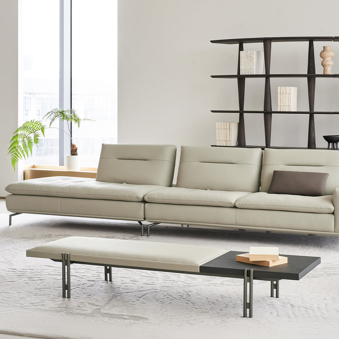 Modern Nexus Bench AMF-JT293 by BEACON with sleek wooden seat and metal frame, ideal for home or office seating.
