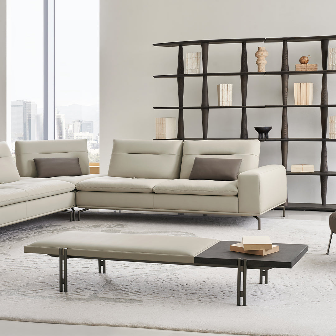 BEACON Nexus Bench AMF-JT293 made of durable wood and metal, ideal for home or office seating.