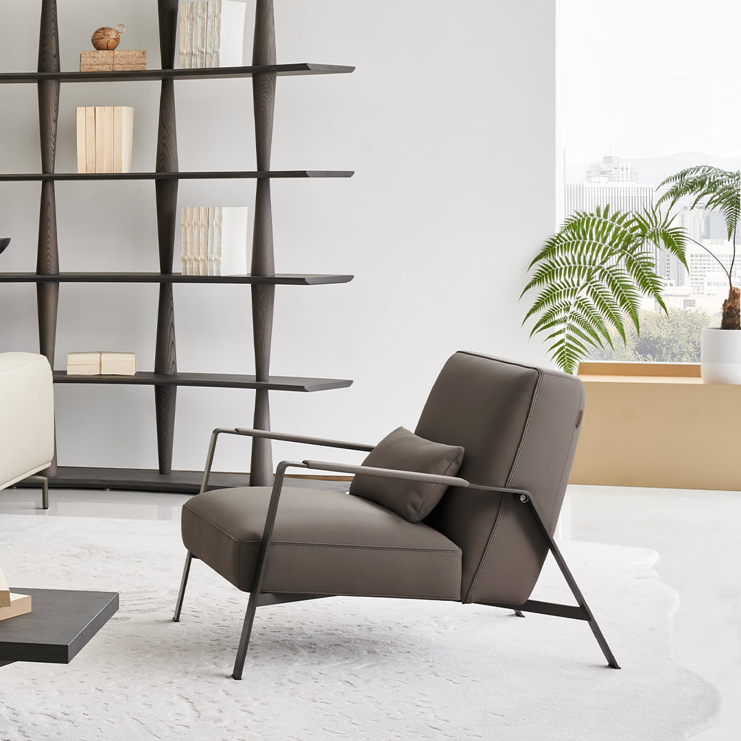BEACON Nexus Lounge Chair AMF-DY218, modern armchair with plush upholstery and sleek design, shown in a stylish living room setting.