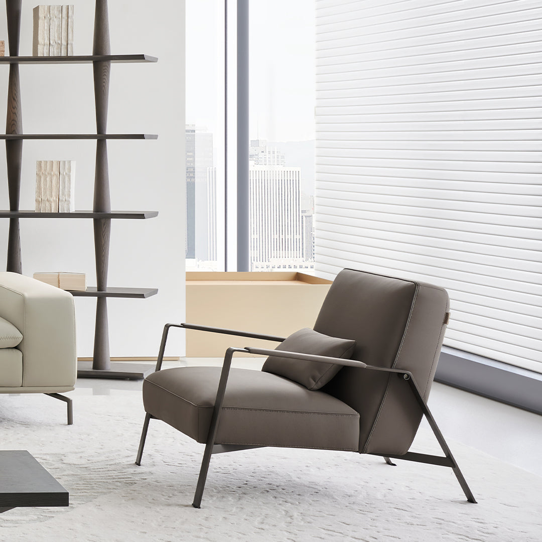 BEACON Nexus Lounge Chair AMF-DY218, modern armchair with plush cushioning and sleek design, perfect for living rooms.