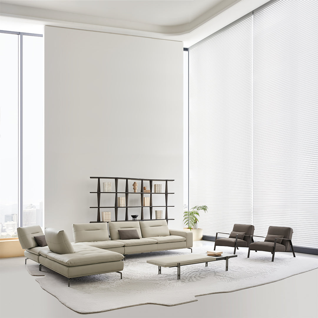 BEACON Nexus Lounge Chair AMF-DY218 armchair with plush fabric upholstery and modern design, shown in a stylish living room setting.