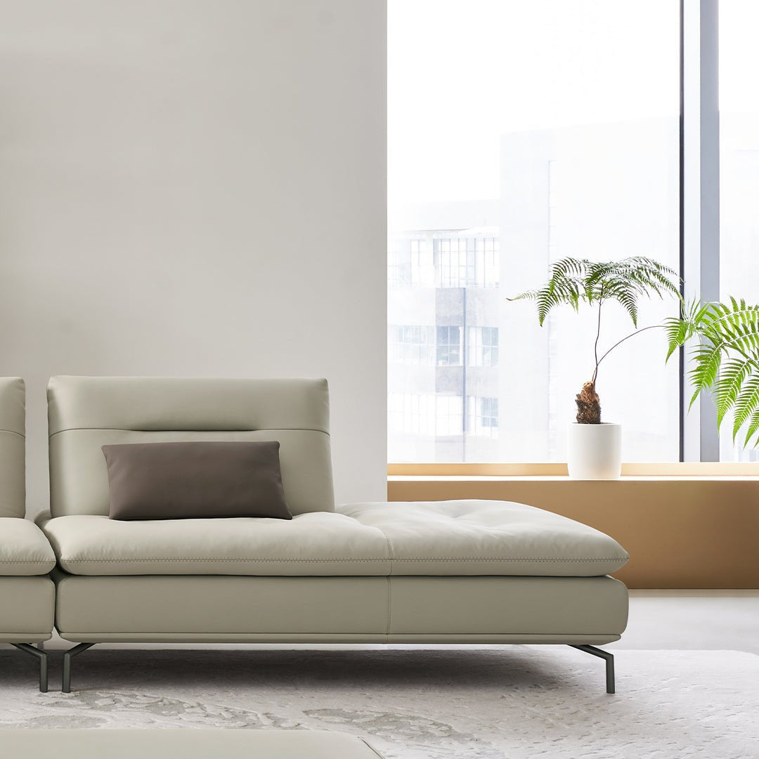 BEACON Nexus Modular Sofa with right relaxed 2-seater, without arm, modern design, beige upholstery, clean lines.
