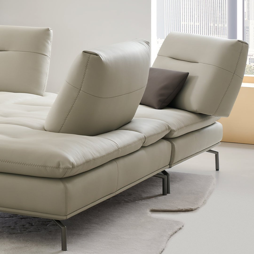 Nexus modular sofa by BEACON with right relaxed 2-seater, without arm, in modern living room setting.