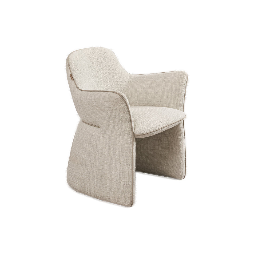 Nexus office and dining chair by BEACON with a modern design, featuring a cushioned seat and backrest in a neutral fabric.