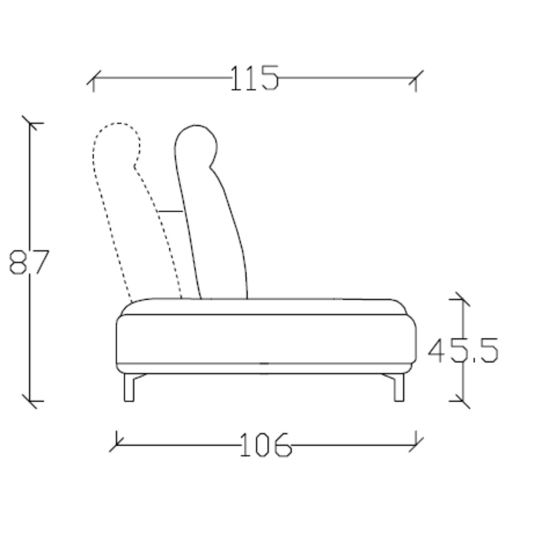Nexus Single Seater Armless Modular Sofa - AMF-S180 -  Sofas - ebarza Furniture UAE | Shop Modern Furniture in Abu Dhabi & Dubai - مفروشات ايبازرا في الامارات | تسوق اثاث عصري وديكورات مميزة في دبي وابوظبي