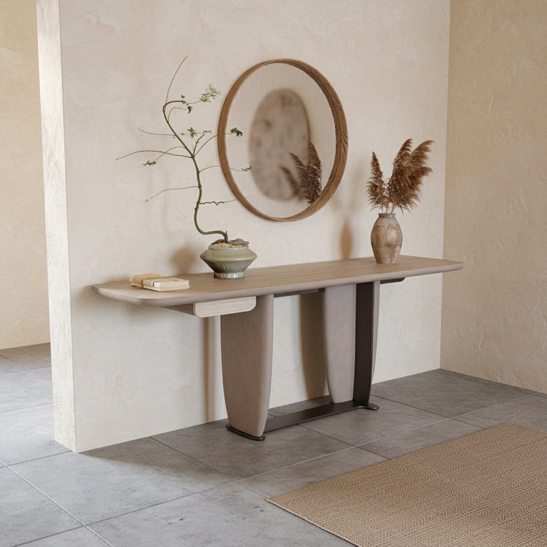 BEACON Nexus Veneer Top Console BMCJ-ZT6030, modern wooden console table with sleek design and natural veneer finish.