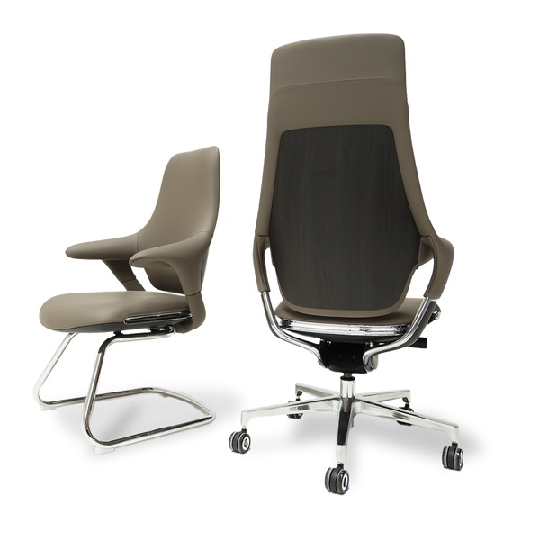 Nigel Leather Visit/Office Chair Without Wheels 8001G | ebarza