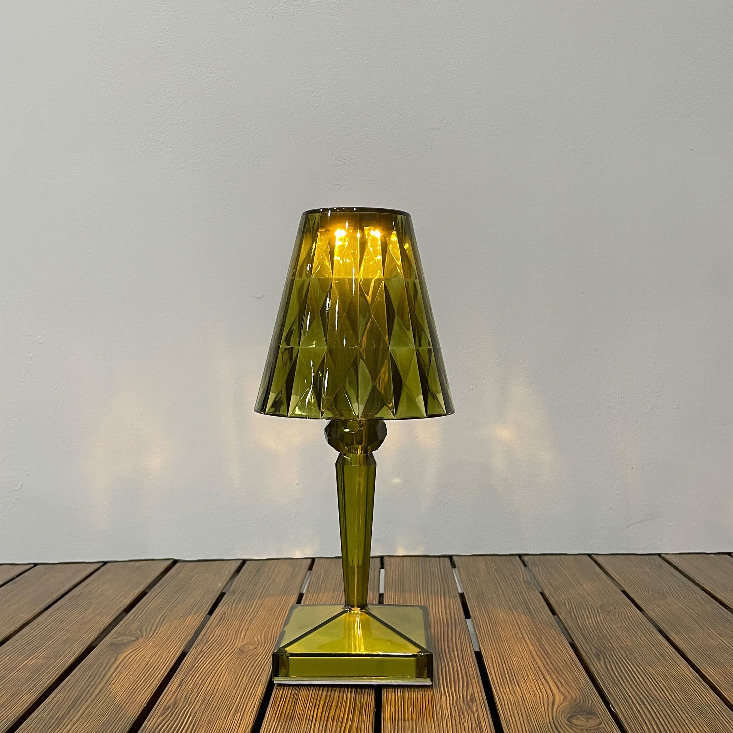 Green BEACON desk table lamp night light with a modern design, suitable for bedside or workspace illumination.