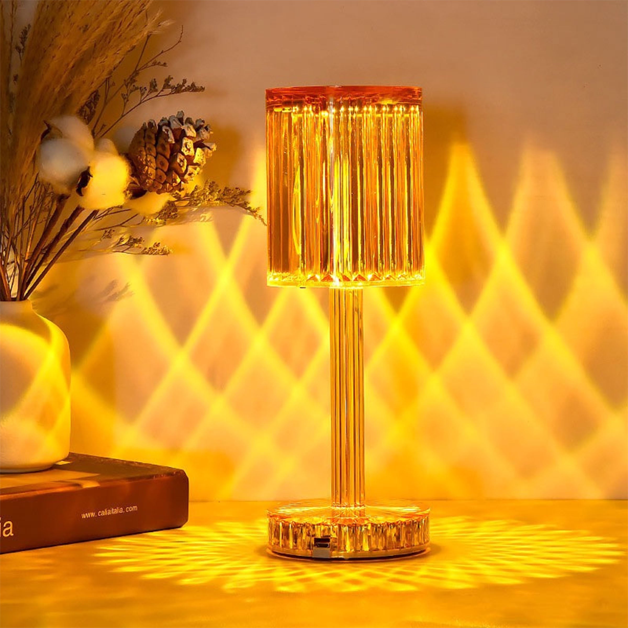 Transparent glass night light table lamp by BEACON, modern desk lamp with soft ambient glow for cozy lighting.