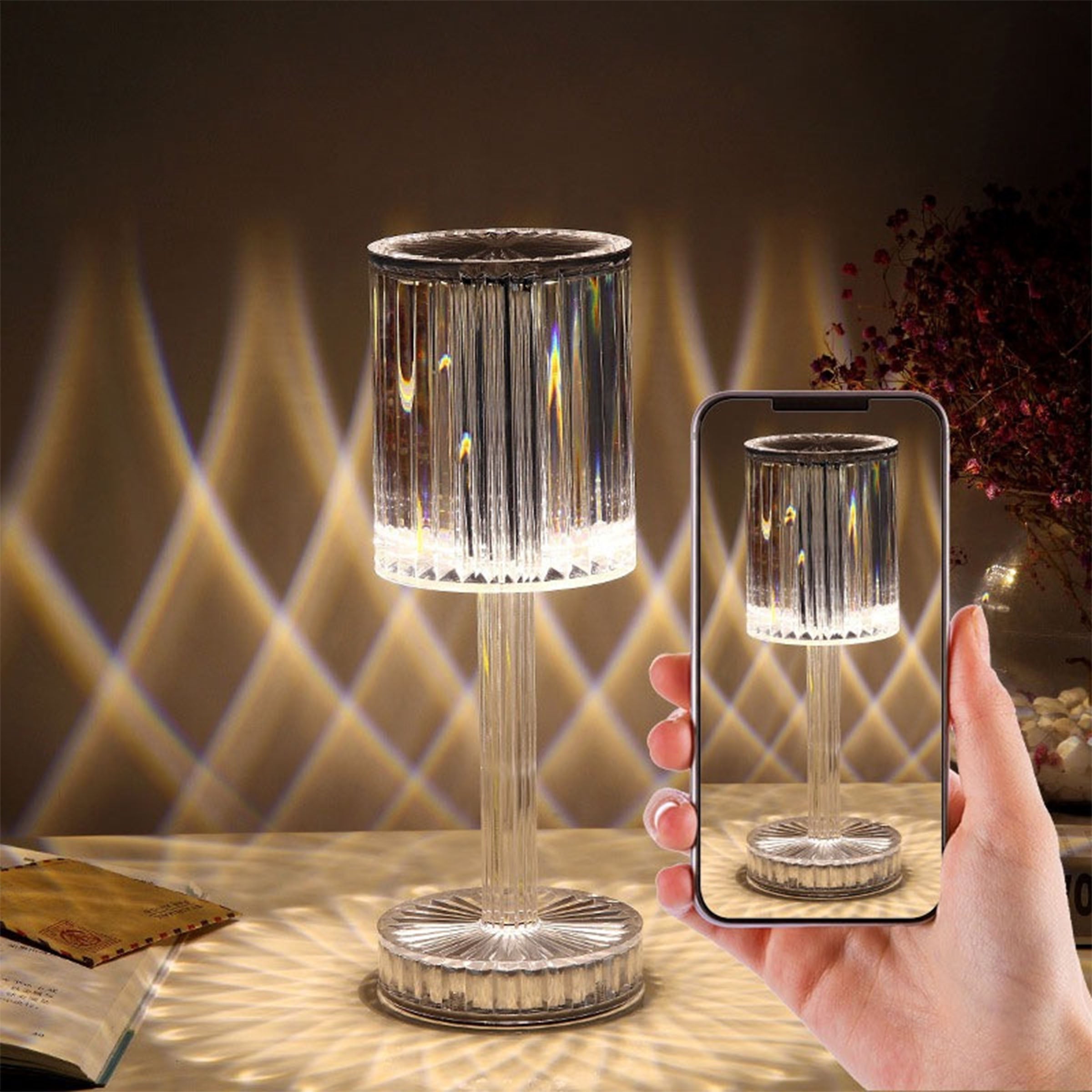 Transparent BEACON desk night light table lamp with sleek design and soft illumination, perfect for bedside or workspace lighting.