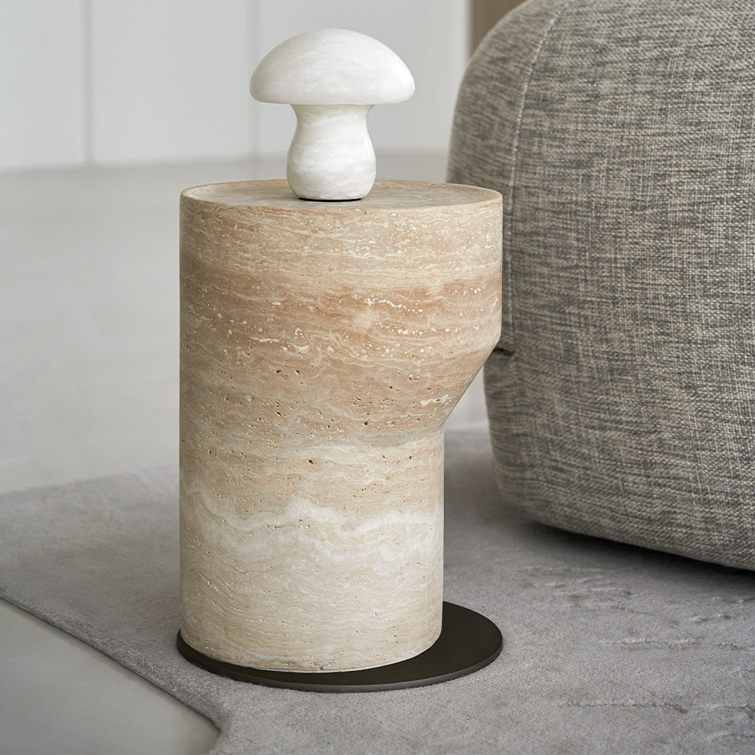 Pre-order 25 Days Delivery Nimbus Travertine Small Side Table BMCJ-BJ6070-SMALL -  Side Tables - ebarza Furniture UAE | Shop Modern Furniture in Abu Dhabi & Dubai - مفروشات ايبازرا في الامارات | تسوق اثاث عصري وديكورات مميزة في دبي وابوظبي