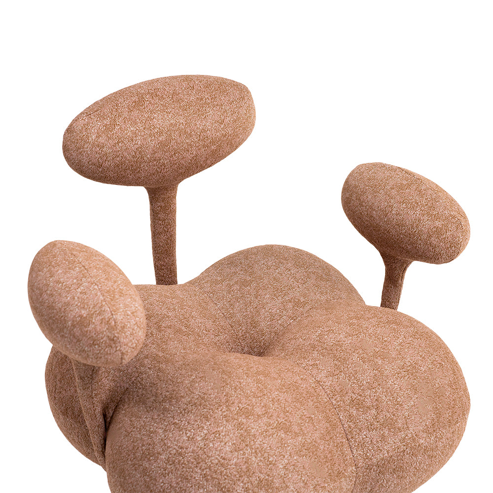 Brown Nodus Lounge Chair PZ-666-L by BEACON, featuring a comfortable modern design and sleek lounge chair style.