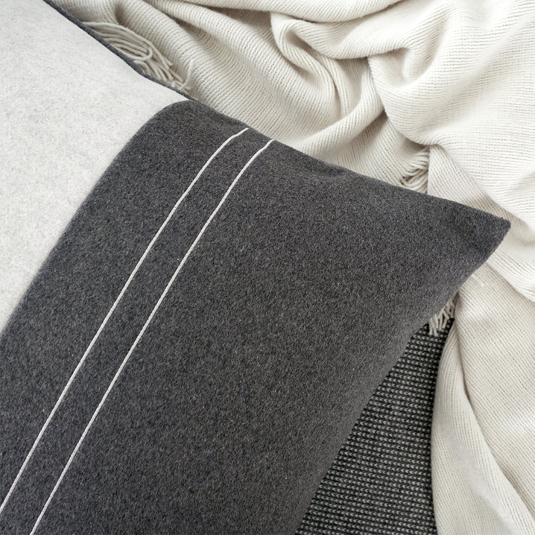 Nolan bedding set by BEACON featuring a stylish duvet cover and pillowcases with modern geometric patterns.