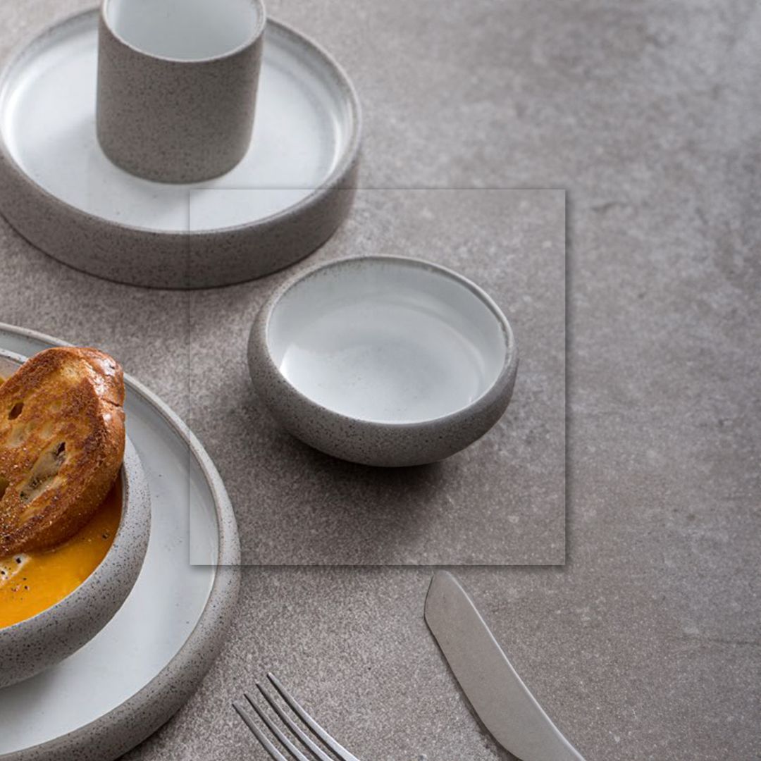 Beacon Nordic Western round plate, 3.75-inch diameter, ceramic dinnerware with a rustic design and natural finish.