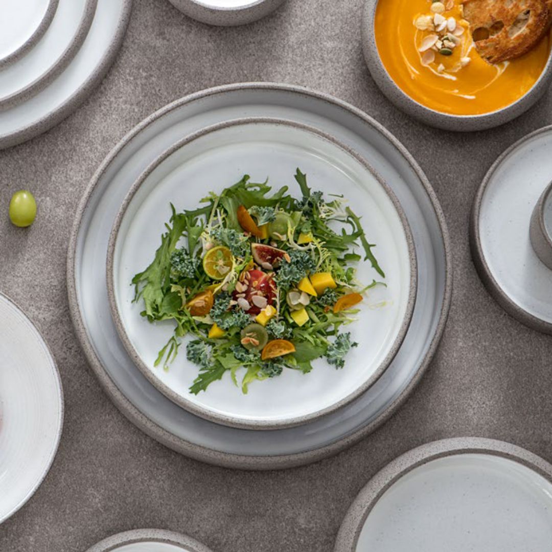 BEACON Nordic Western round plate E746-P-10187, 10.5-inch ceramic plate with Nordic design, ideal for dinnerware and serving.