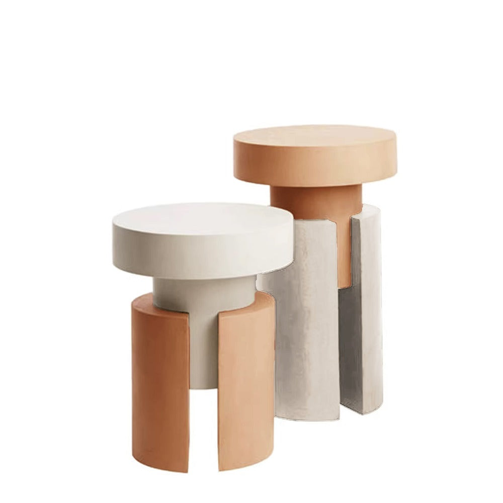 OAK WOOD and BENT WOOD Side Table MLL- CUS19 -  Side Tables - ebarza Furniture UAE | Shop Modern Furniture in Abu Dhabi & Dubai - مفروشات ايبازرا في الامارات | تسوق اثاث عصري وديكورات مميزة في دبي وابوظبي