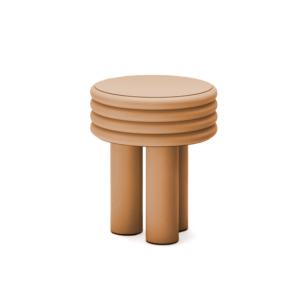 Oak wood side table by BEACON, model MLL-CUS17, featuring a sleek, natural finish and compact design for modern living spaces.