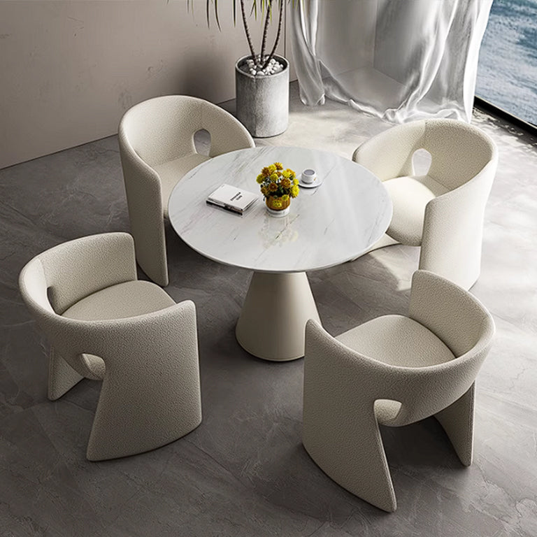 Beige Obsidian Dining Chair by BEACON, modern chair with sleek design and comfortable upholstery for dining room decor.