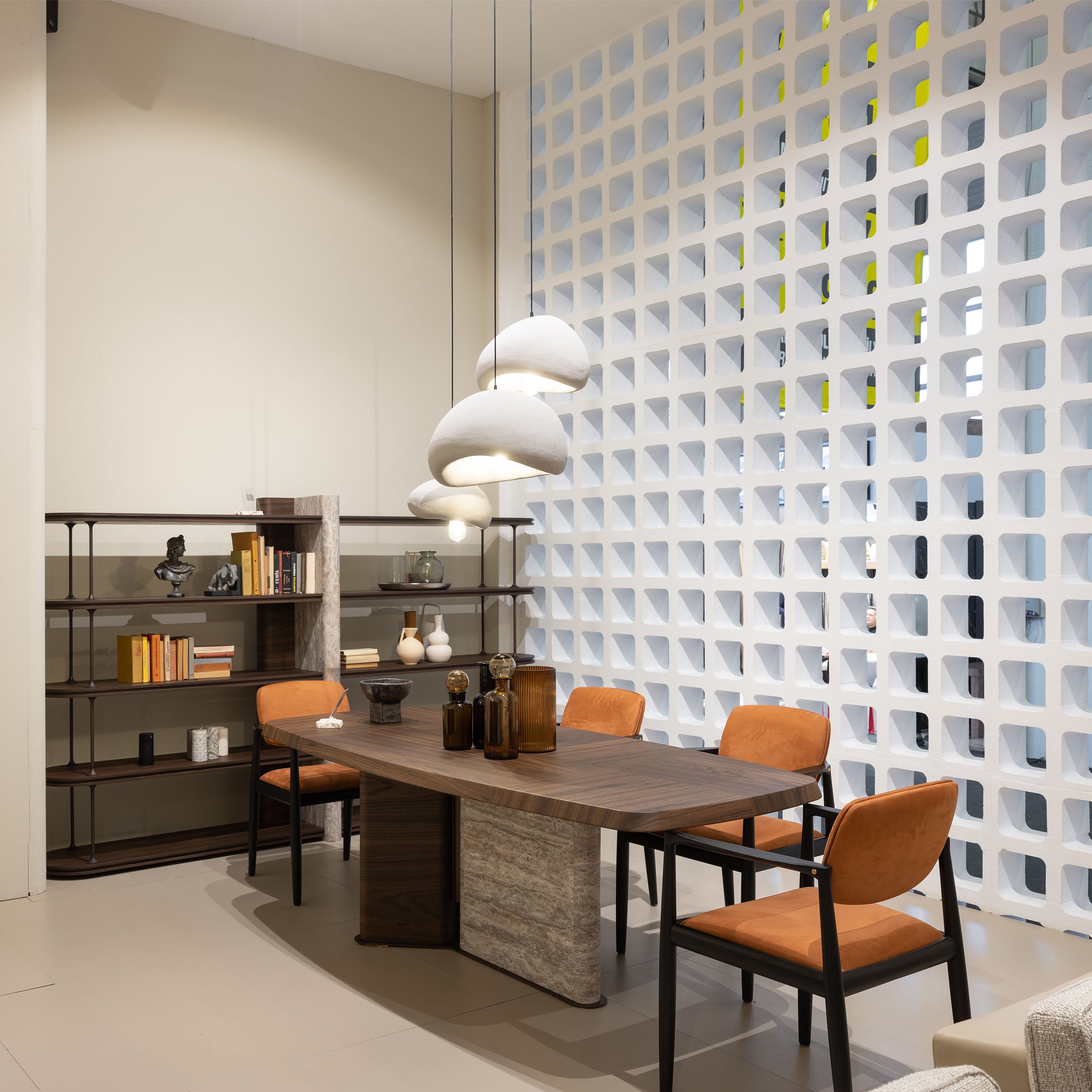 HOMAGE KOLTUK Odeon bookshelf OD-BS-001 with multiple shelves for storage and display, modern wood design.
