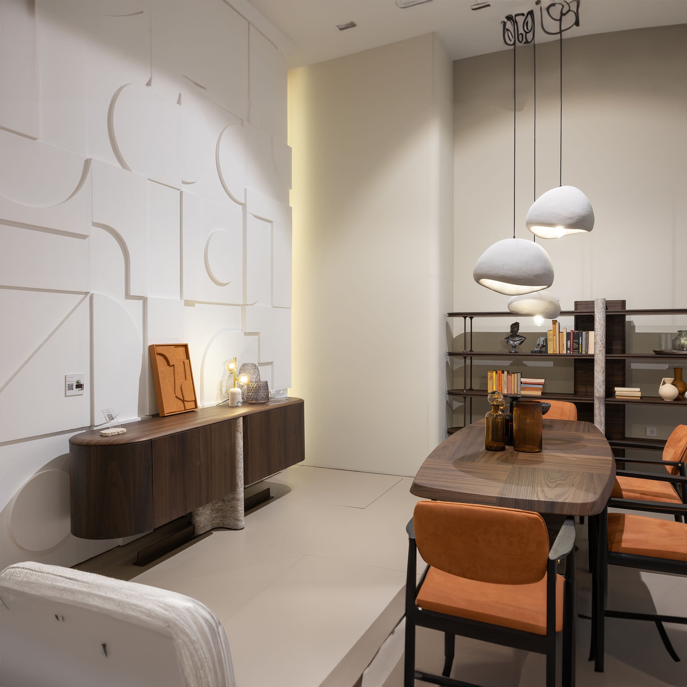 Homage Koltuk Odeon bookshelf with multiple shelves, wooden finish, and modern design for stylish storage.