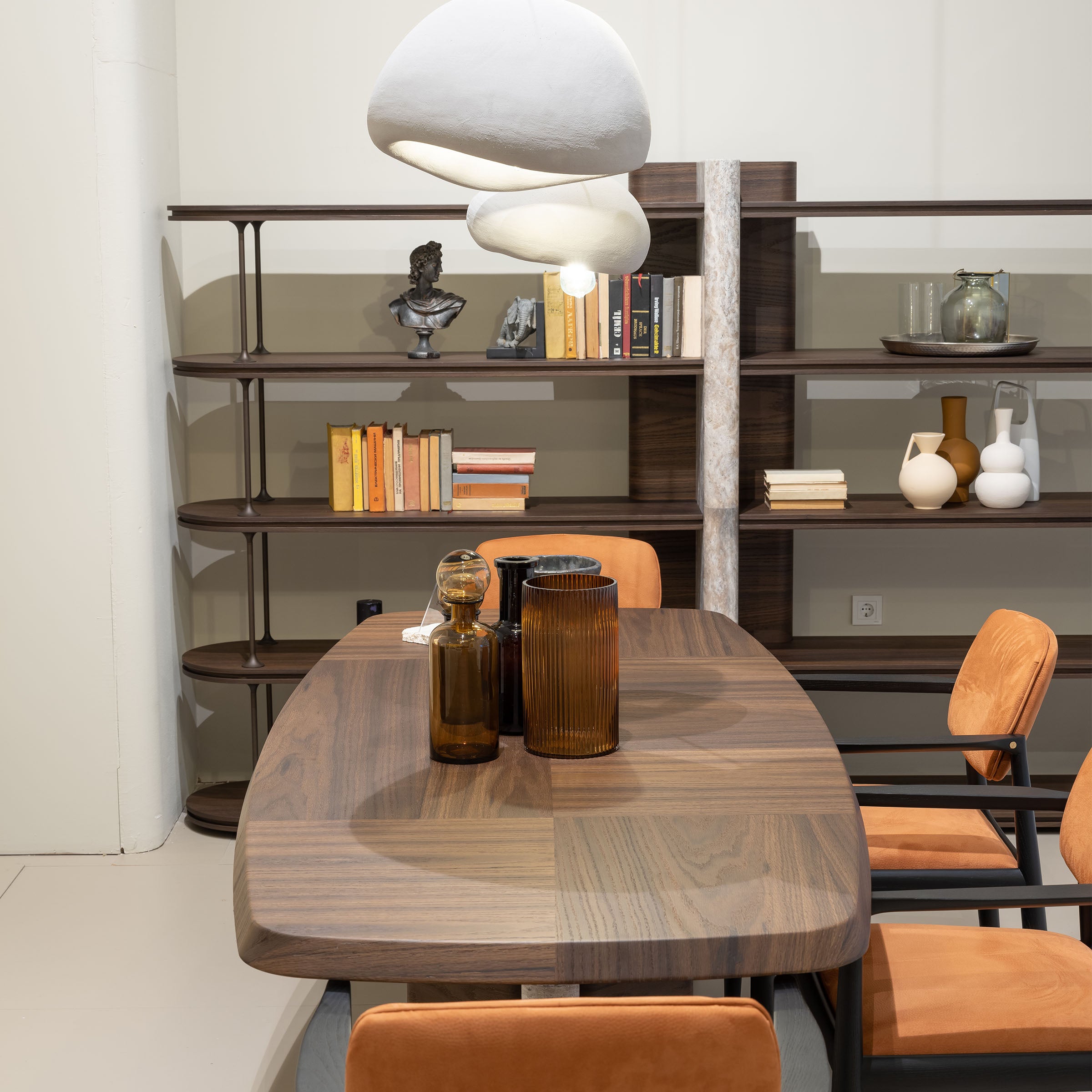 HOMAGE KOLTUK Odeon bookshelf OD-BS-001 with multiple shelves, modern wooden design for living room or office storage.