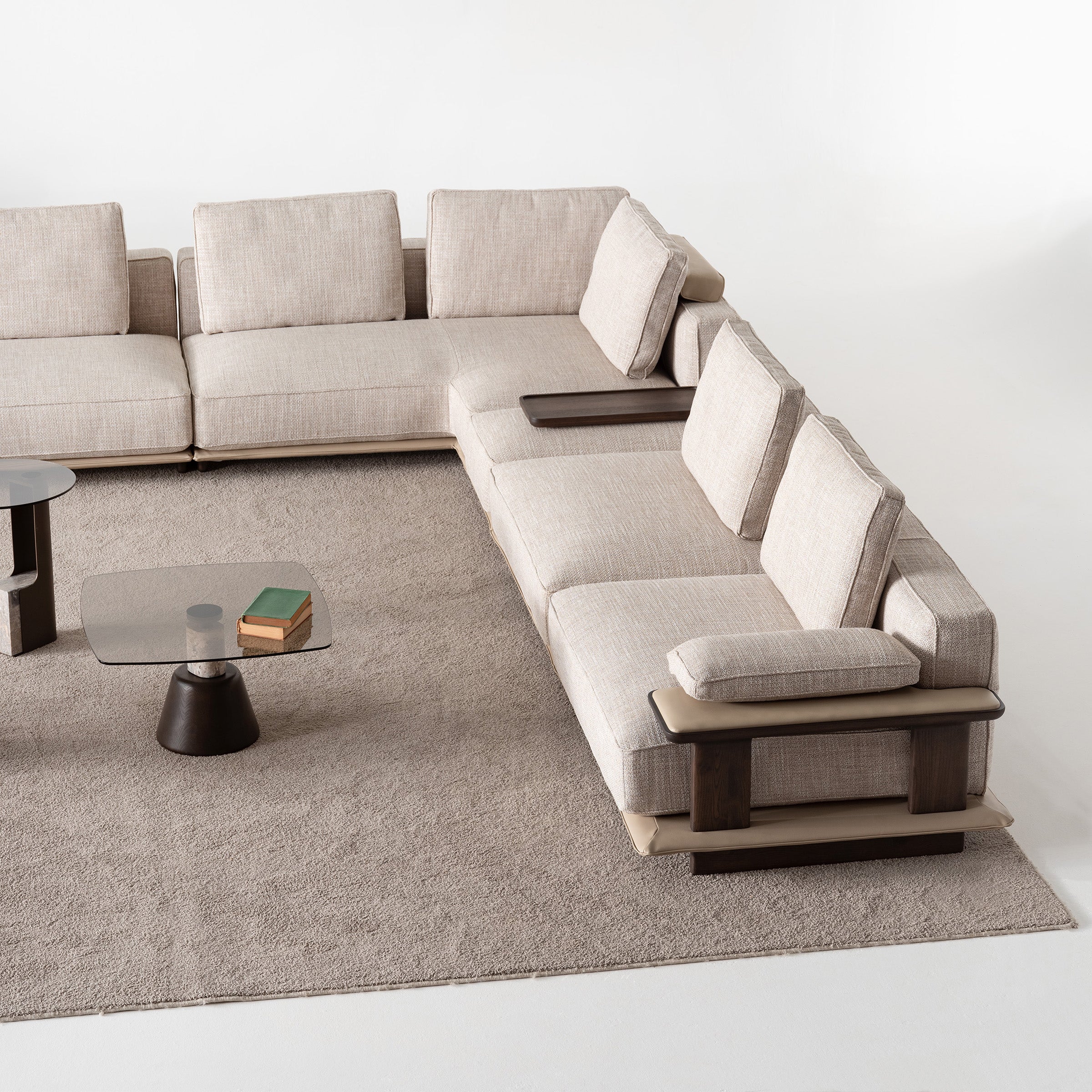 HOMAGE KOLTUK Odeon C Module with Right Arm, 160cm, for Odeon Sofa, modern sofa component in fabric with armrest