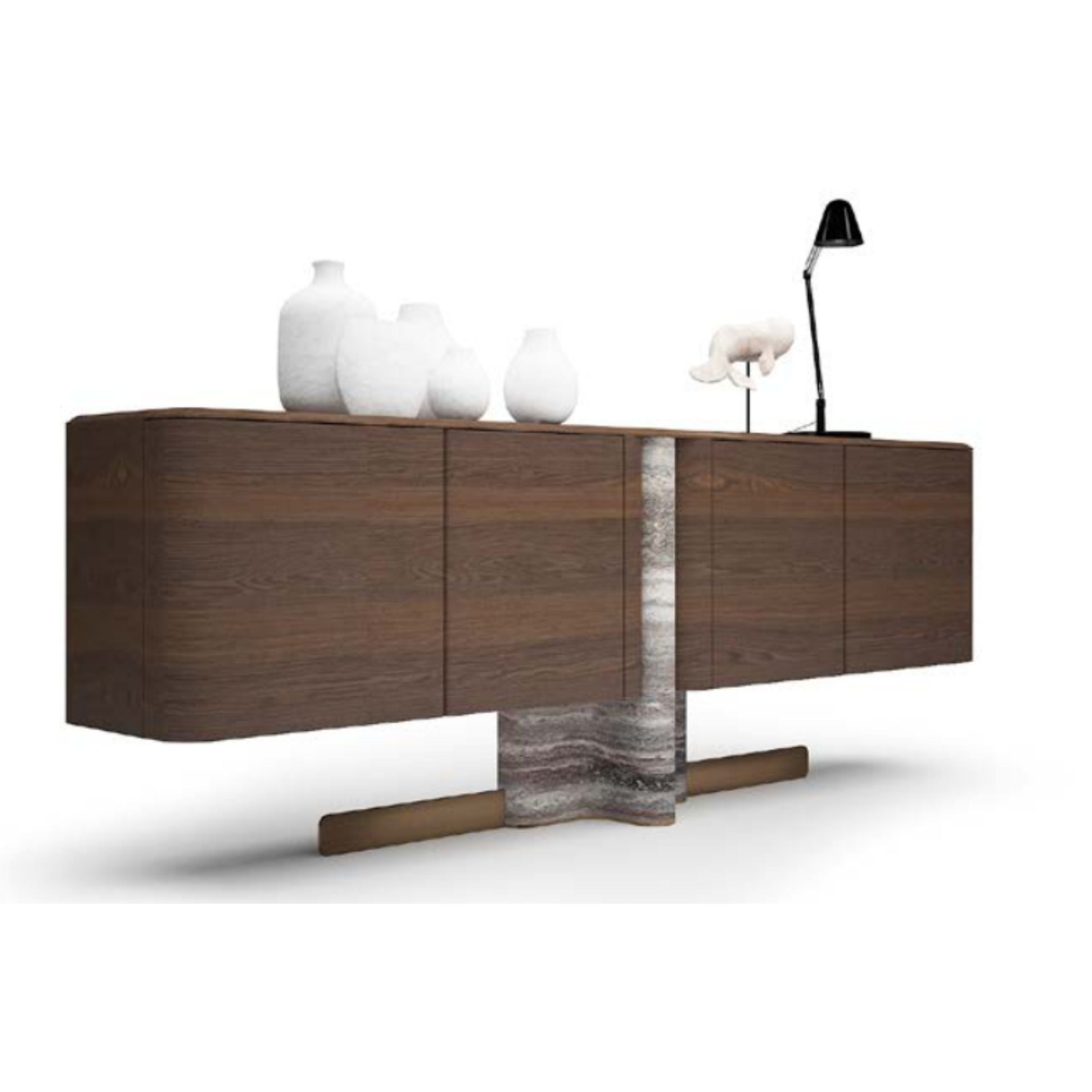 HOMAGE KOLTUK Odeon Console OD-Console001 sideboard with sleek wooden finish and modern design, front view.
