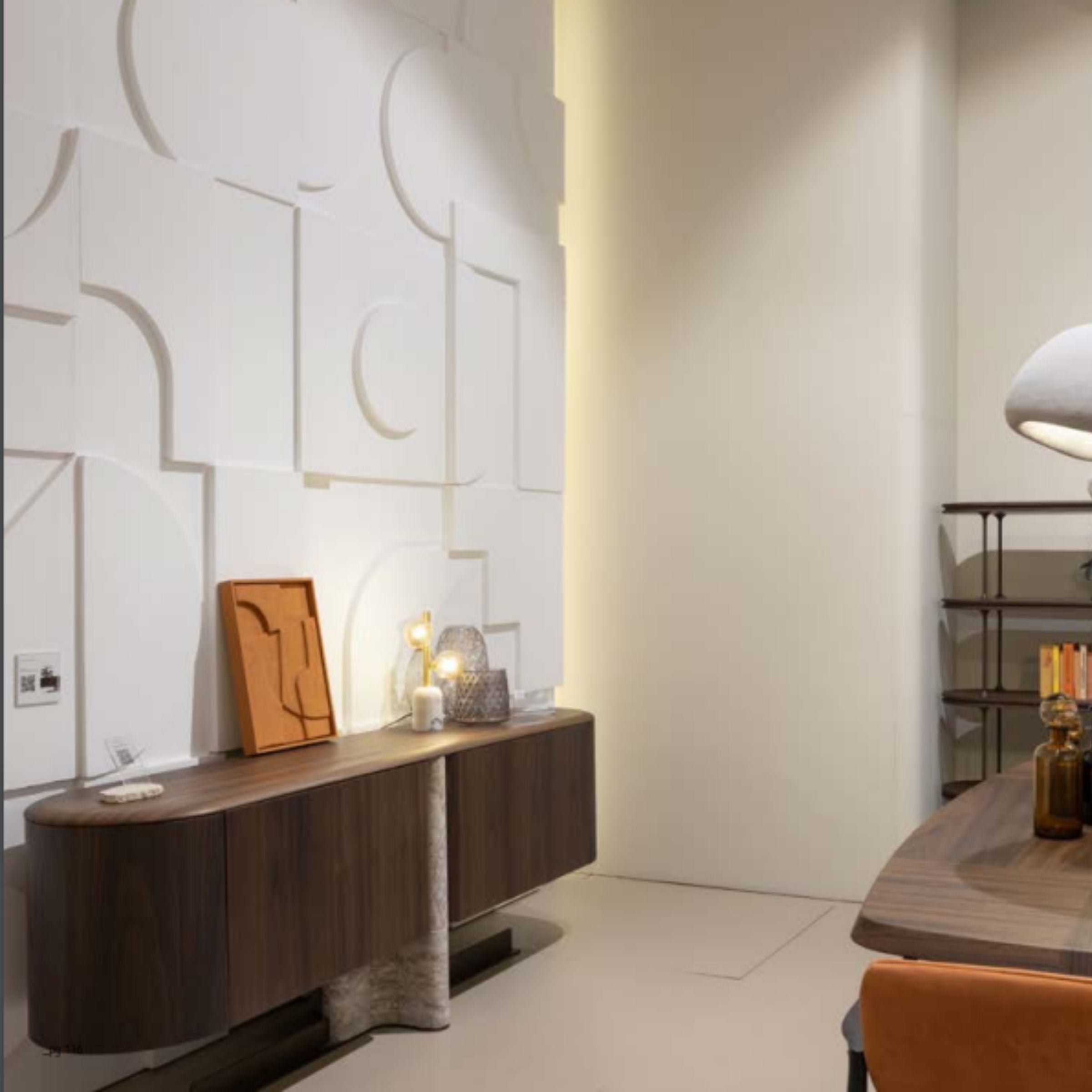 Modern HOMAGE KOLTUK Odeon Console sideboard with sleek design and spacious storage, shown in a contemporary living room setting.