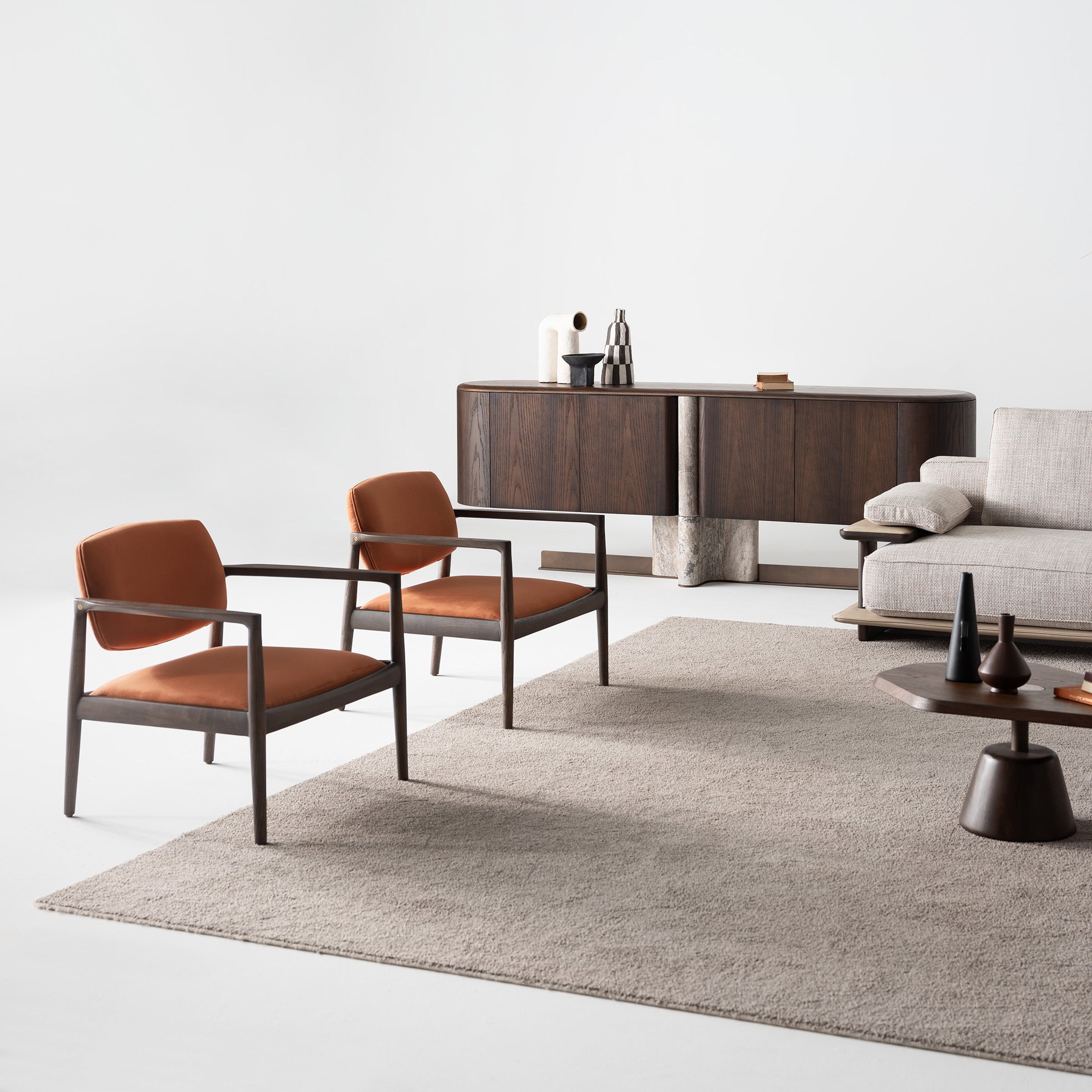 Modern HOMAGE KOLTUK Odeon Console sideboard with sleek design, wood finish, and spacious storage compartments.
