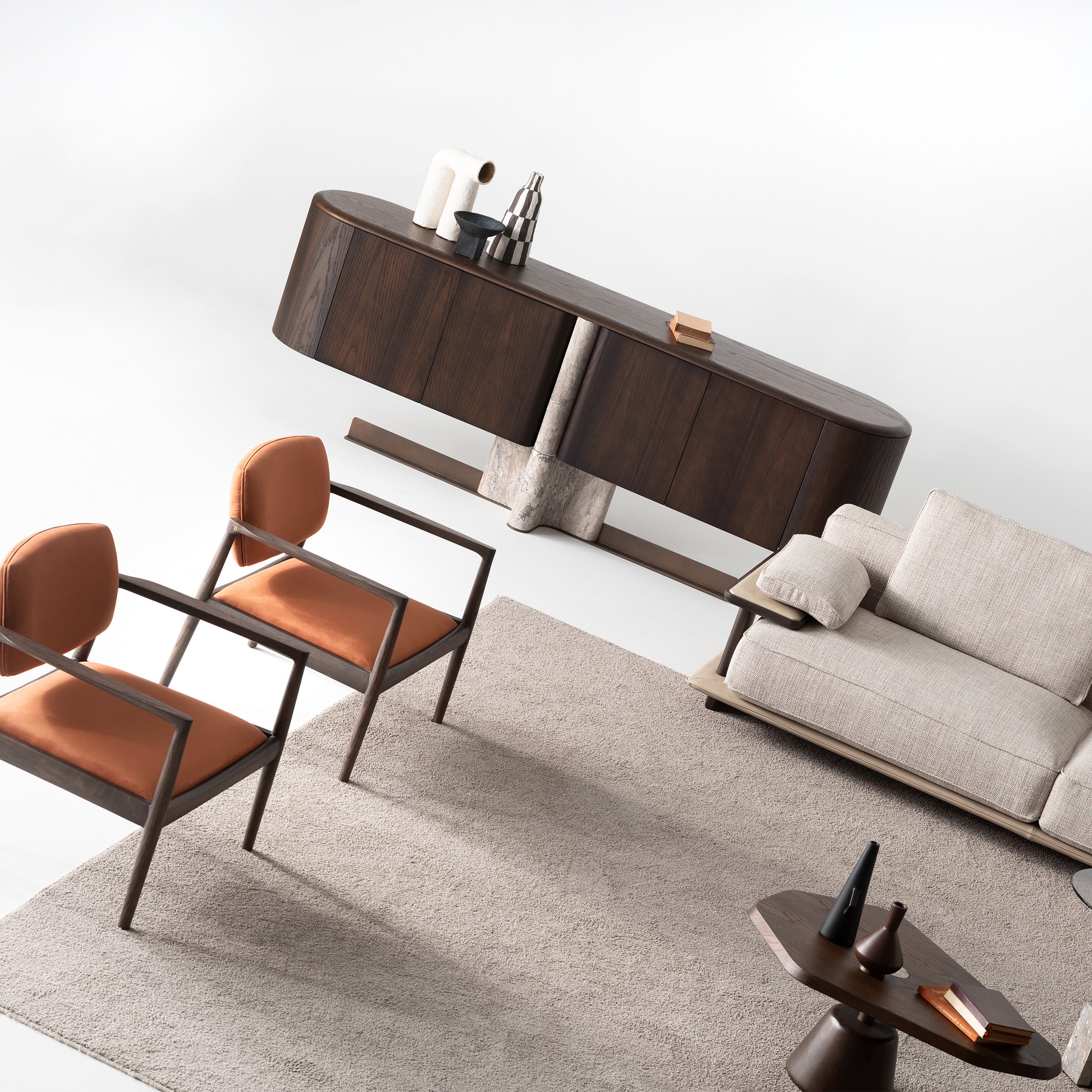 Modern HOMAGE KOLTUK Odeon Console sideboard with sleek wood finish and storage drawers.
