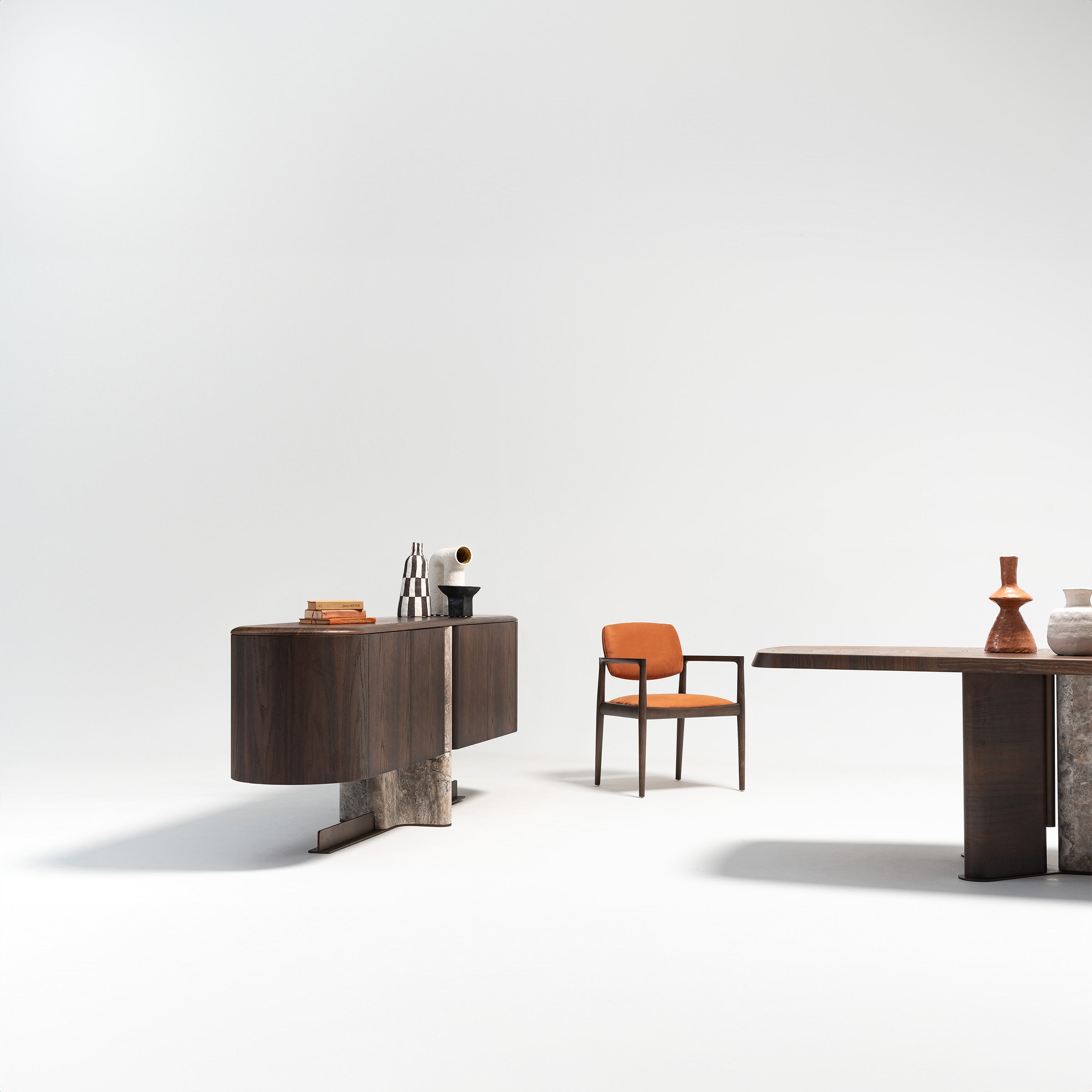 HOMAGE KOLTUK Odeon Console OD-Console001 sideboard with sleek wooden finish and modern design for living room storage