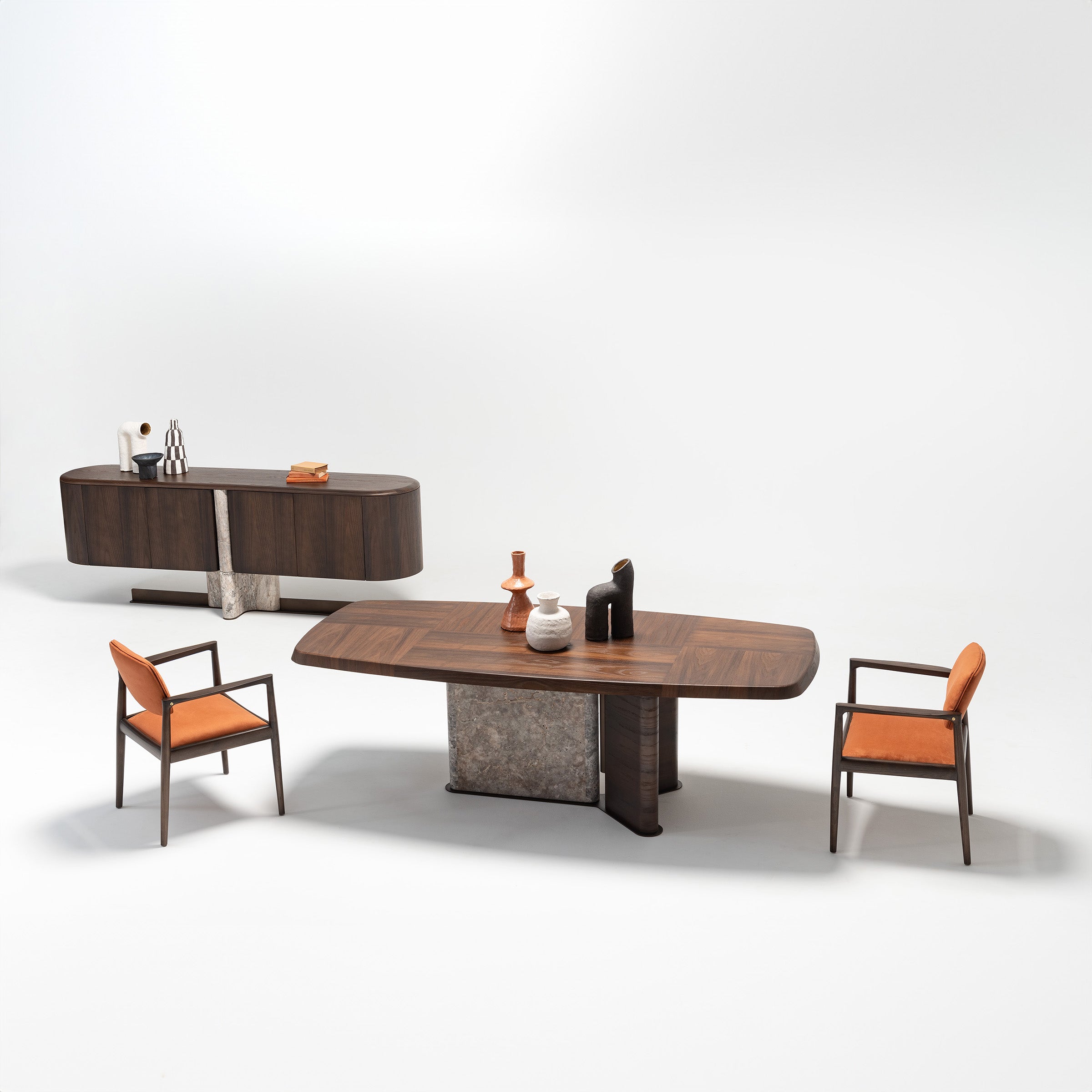 Modern HOMAGE KOLTUK Odeon Console sideboard with sleek design, wood finish, and spacious storage compartments.