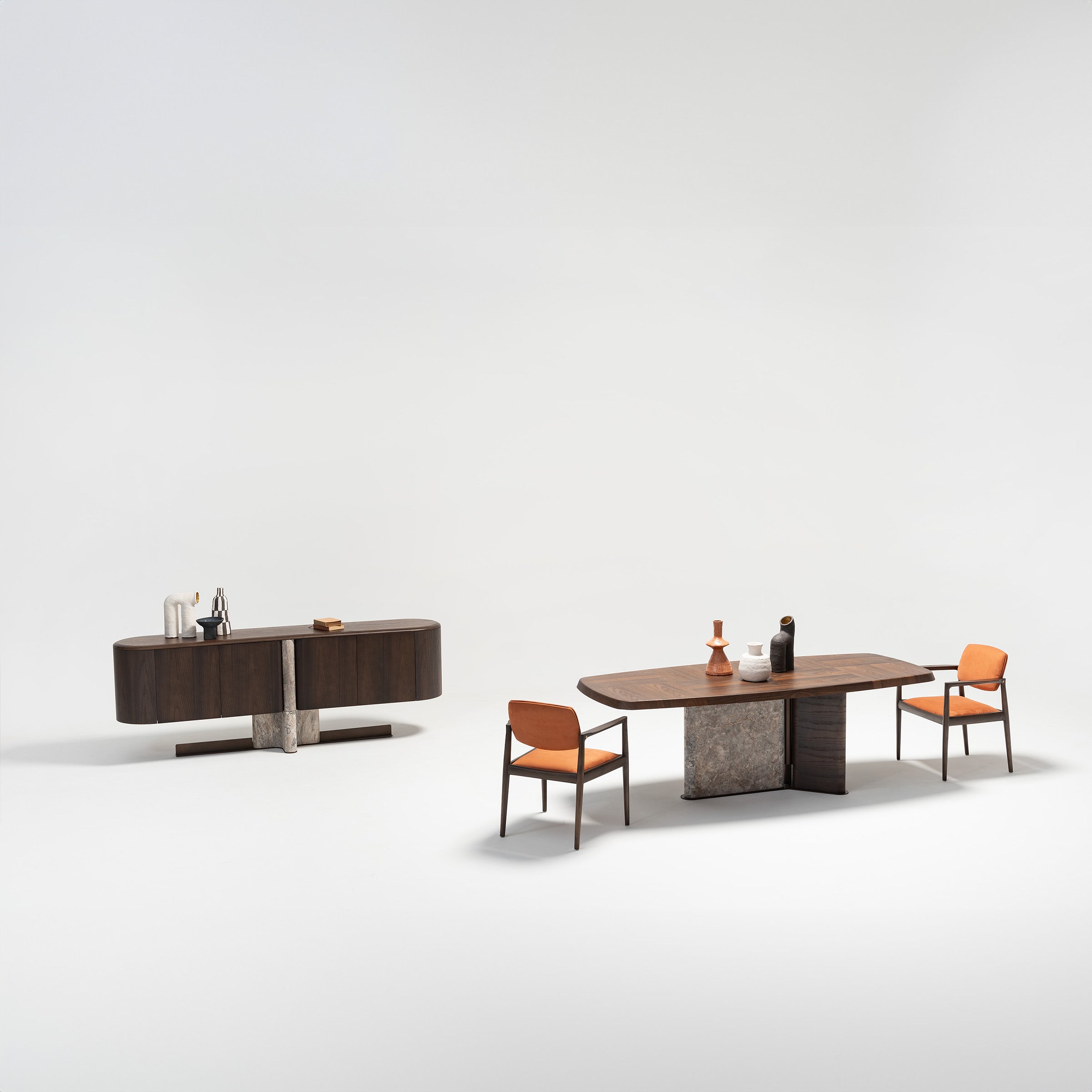 Modern HOMAGE KOLTUK Odeon Console sideboard with sleek design, wood finish, and spacious storage compartments.