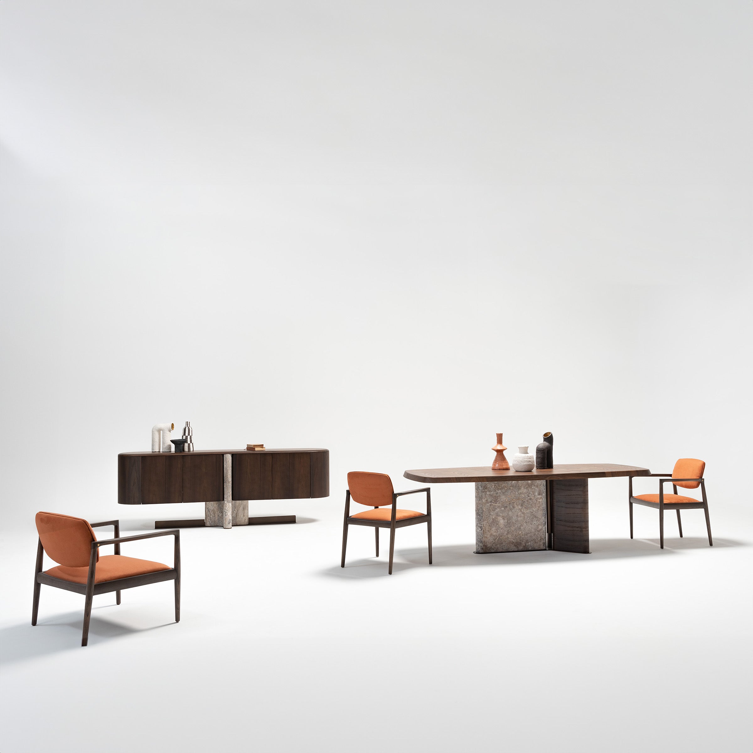 HOMAGE KOLTUK Odeon Console OD-Console001 sideboard with modern wooden finish and sleek design for living room decor.