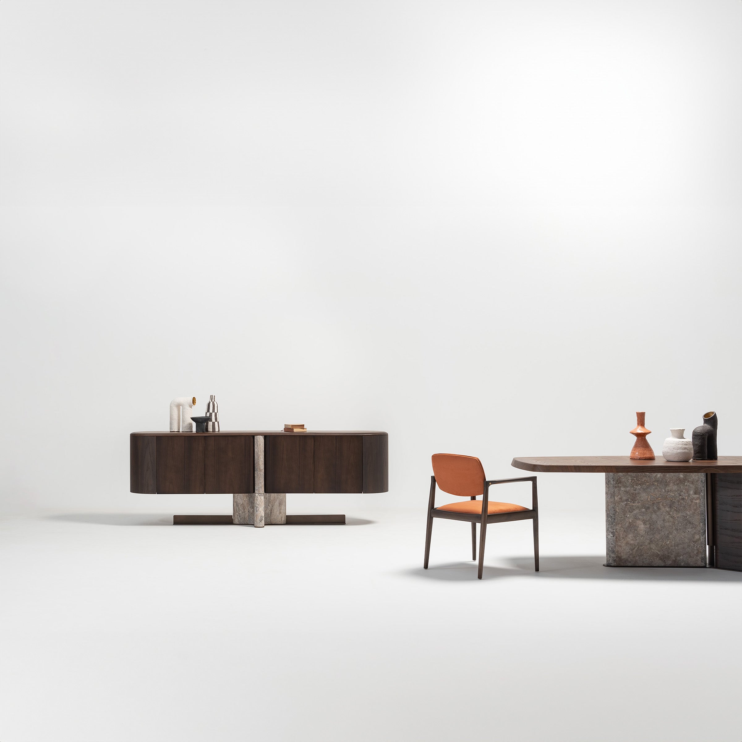 Modern HOMAGE KOLTUK Odeon Console OD-Console001 sideboard with sleek design and spacious storage, ideal for living room decor.