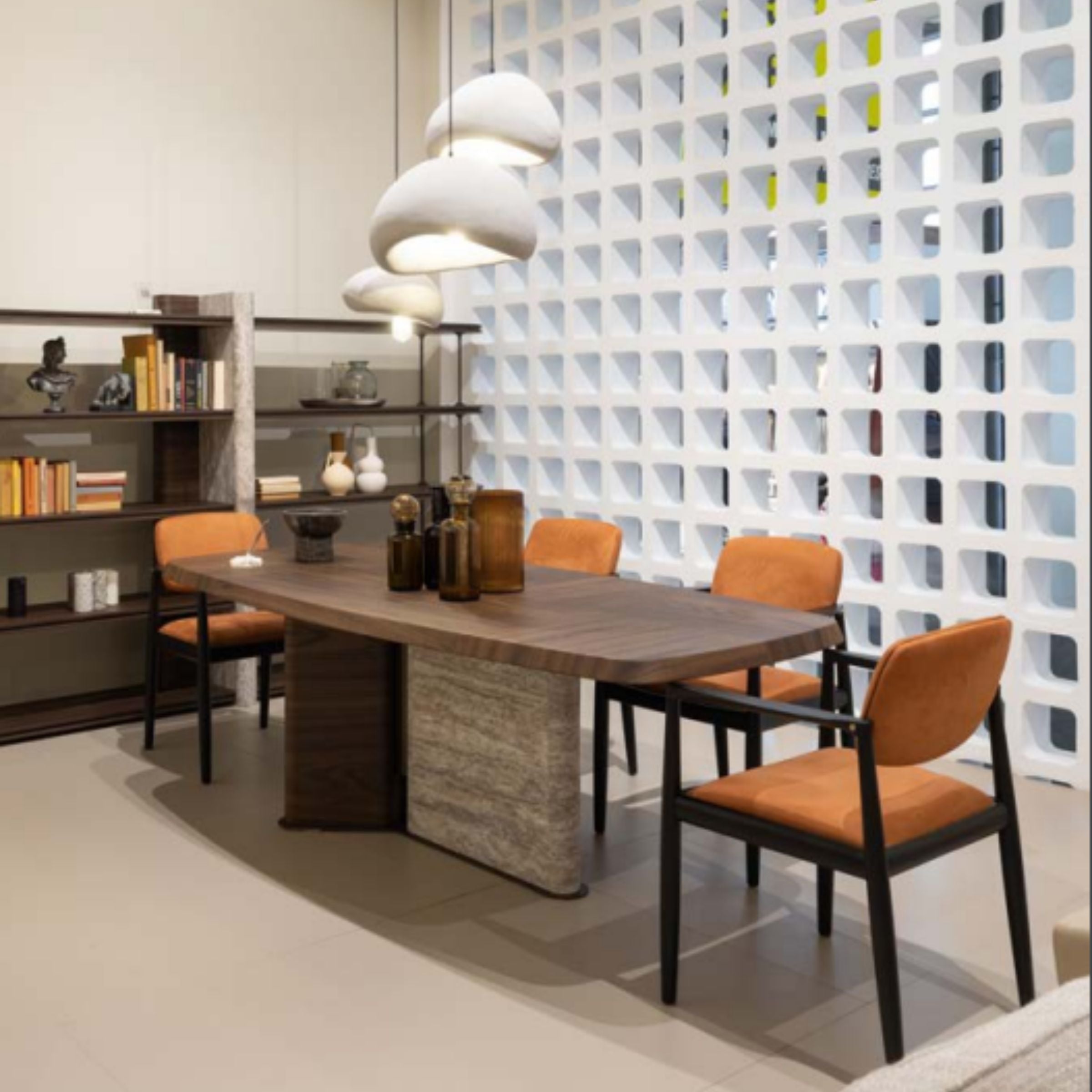 HOMAGE KOLTUK Odeon dining table 2.78 with sleek wooden surface and modern design, perfect for contemporary dining spaces.