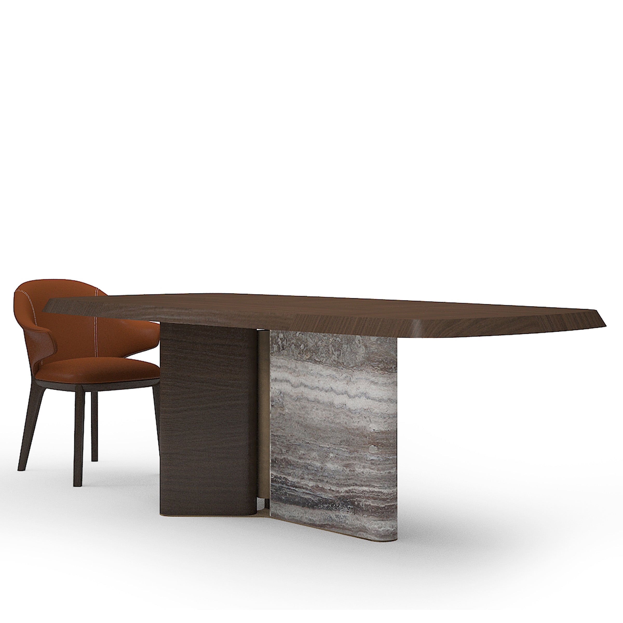 Modern Odeon Dining Table by HOMAGE KOLTUK, 2.78 meters long, with sleek wooden surface and sturdy metal legs for stylish dining.