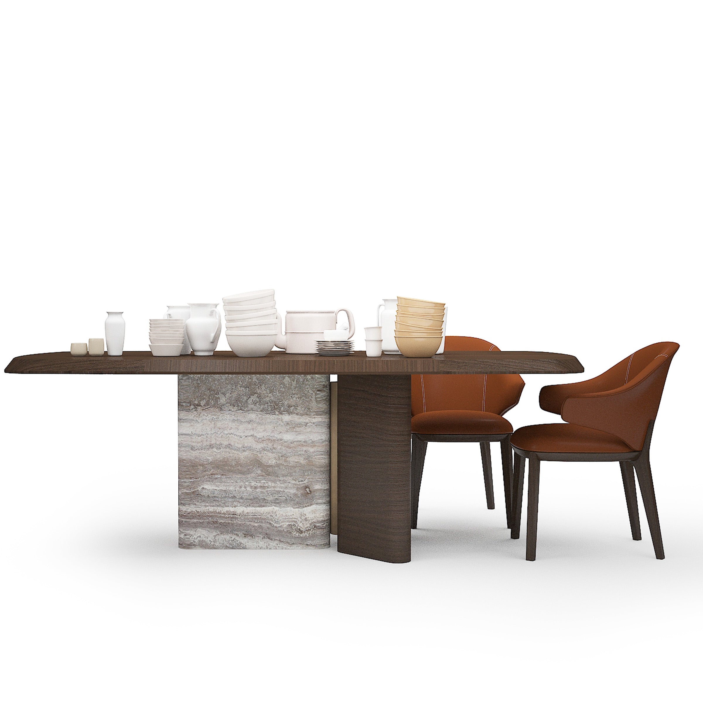 HOMAGE KOLTUK Odeon dining table with a sleek wooden surface and modern design, measuring 2.78 meters.
