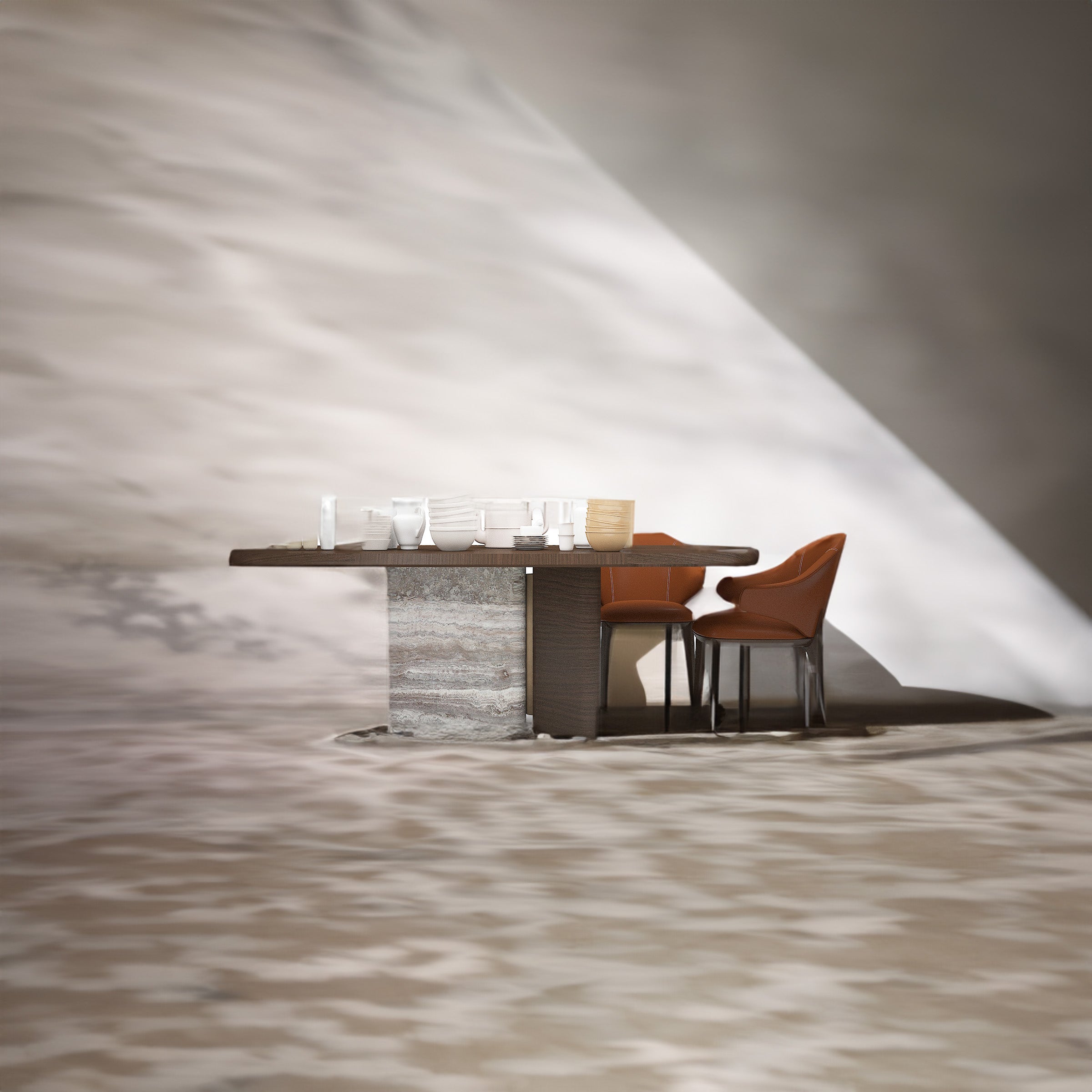 HOMAGE KOLTUK Odeon dining table 2.78 with wooden surface and modern design, ideal for contemporary dining rooms