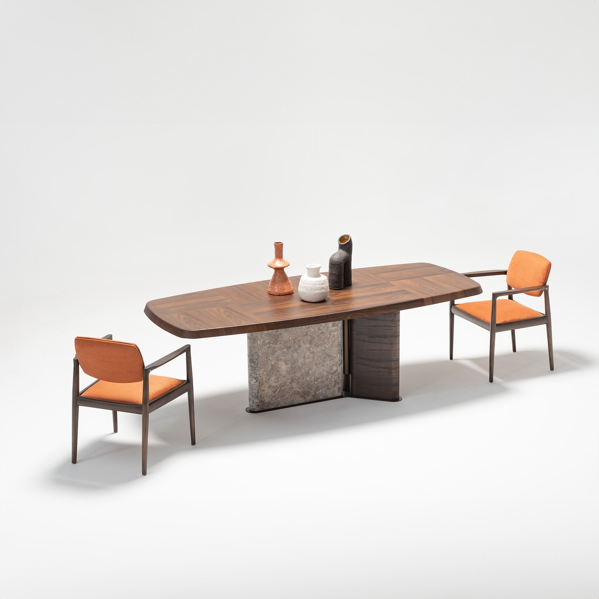 HOMAGE KOLTUK Odeon dining table 2.78 with sleek wooden surface and modern design, perfect for contemporary dining rooms.