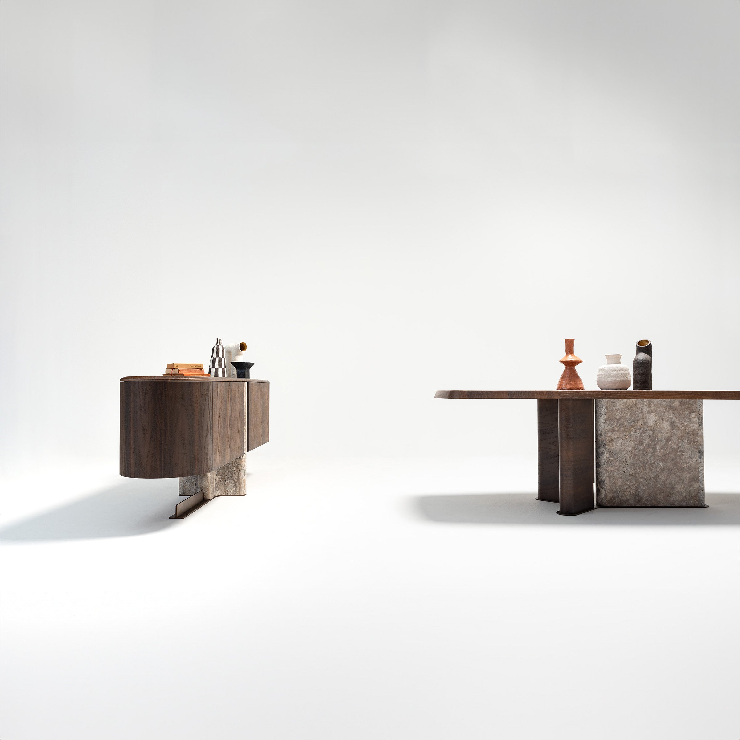 Modern Odeon dining table by Homage Koltuk with a sleek wooden surface and sturdy legs, perfect for contemporary dining spaces.