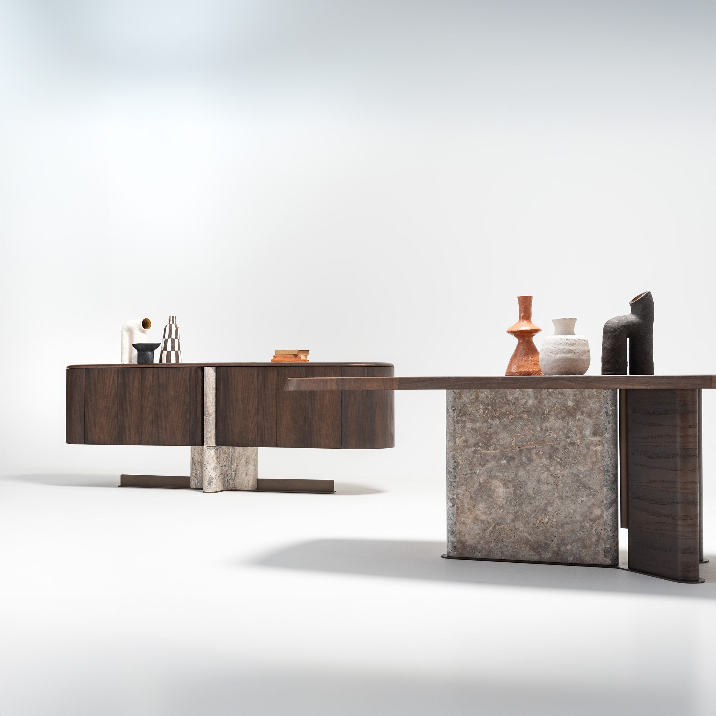 HOMAGE KOLTUK Odeon dining table 2.78 in wood finish, modern design, spacious tabletop, perfect for dining rooms.